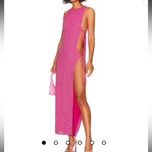 Revolve juniper maxi dress hours hot pink size XS